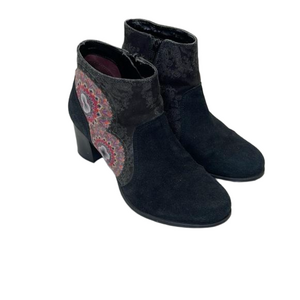 DESIGUAL Selva Black Suede Ankle Booties us 7.5 / 38